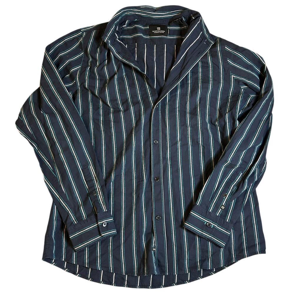 Scotch & Soda Regular Fit Button Down Shirt Men's Size XL Stripes Casual Preppy
